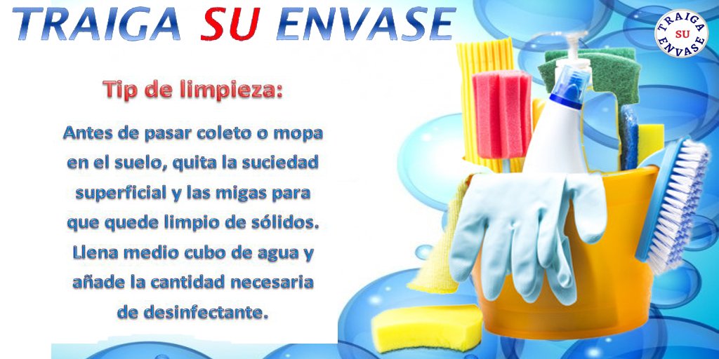 TraigaSuEnvase's tweet photo. Sigue nuestros consejos de limpieza y mantén tu hogar limpio y desinfectado llenando tu envase con los mejores productos 
#TraigasuEnvase #Tips #consejos #TipsDeLimpieza #productosdelimpieza #cuidatuhogar #limpieza #hogar #calidad #IsladeMargarita #Venezuela https://t.co/oVQbRAID3J