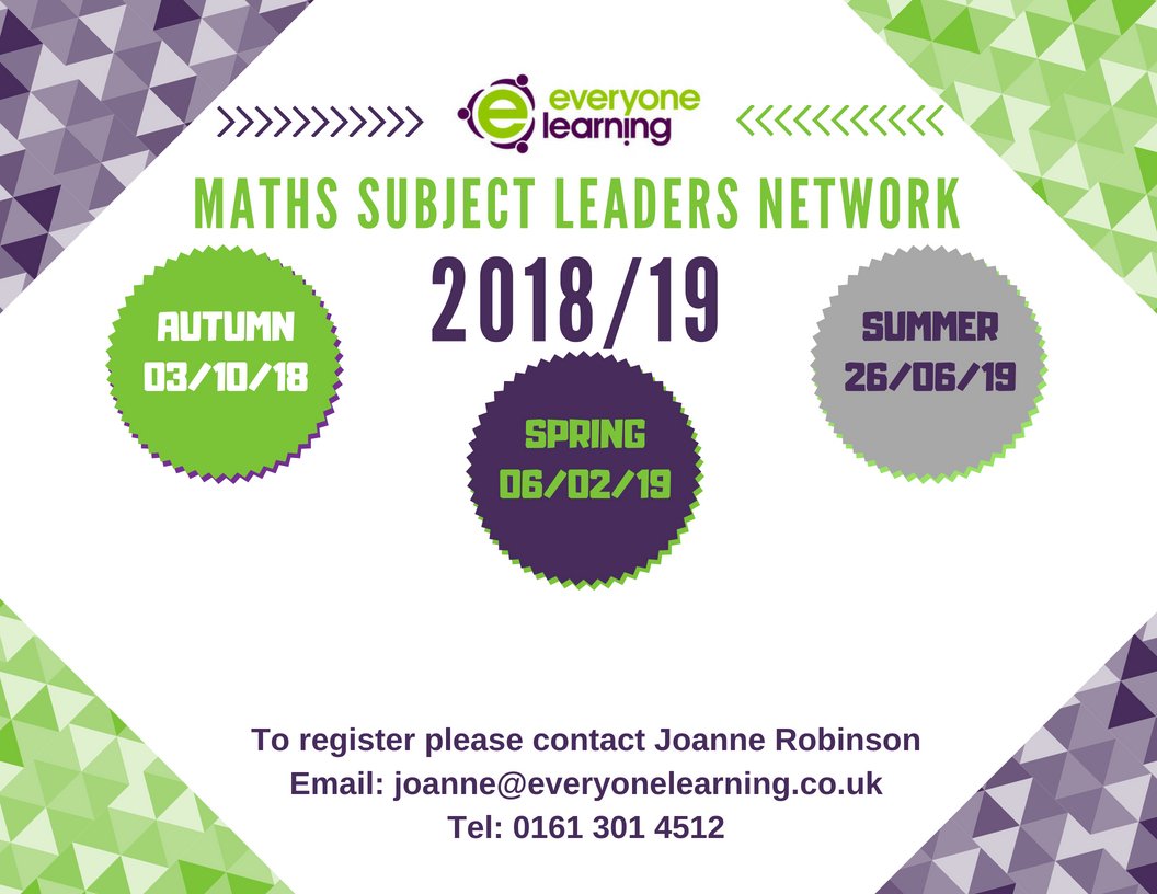 Every1Learning's tweet photo. #Maths #Subject #Leaders Network Programme 2018/19 starts next week - great networking opportunity and lots of updates!
To register visit https://t.co/rQaDZe0h19  
#mathsnetwork #sharegoodpractice #numicon 
@RScottPrimary @HawthornsTweets @newbridgegroup @YewTreePrimSch https://t.co/rhZ4zhWjmO