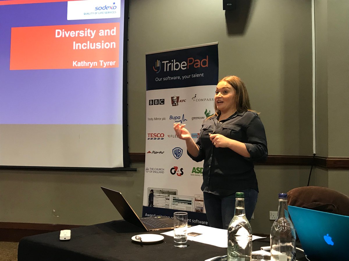 Tribepad's tweet photo. Kathryn from @SodexoUK_IRE giving a talk on #DiversityandInclusion within their recruitment process #TribePad #HRTech https://t.co/nj1n0AAmnB
