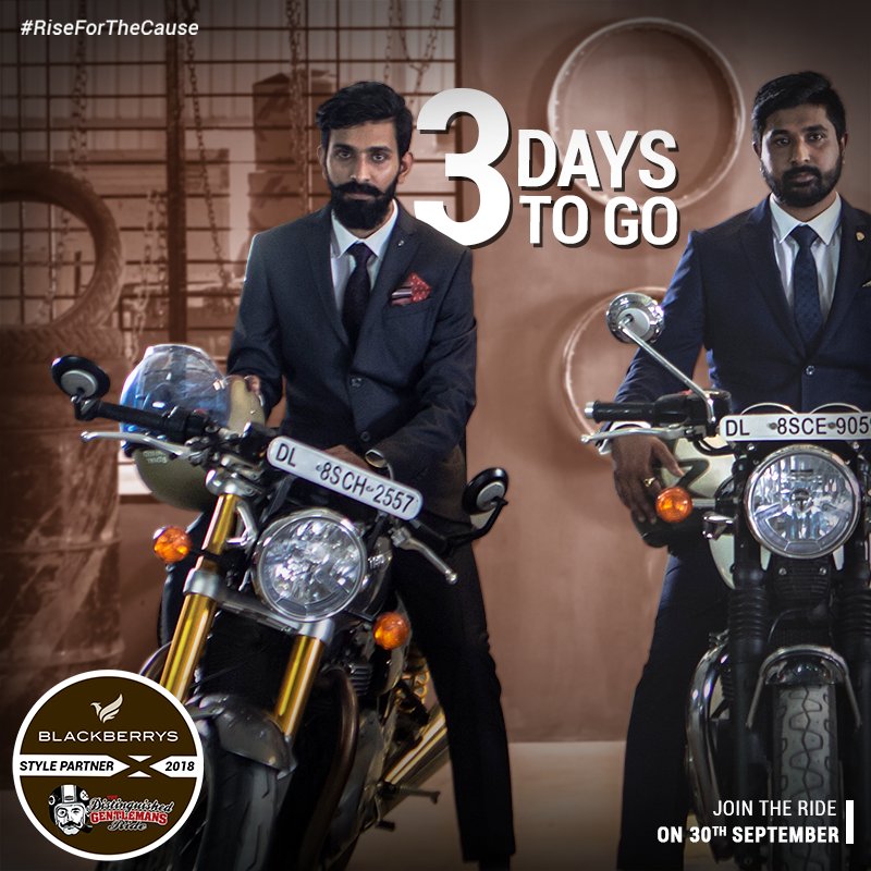 BlackberrysMW's tweet photo. They are revving up at the starting line. Only 3 days left for the #DGR event!
Join the ride on 30th Sept & #RiseForTheCause to support Men's Mental Health.
#Blackberrys is the official #StylePartner of The Distinguished Gentleman's ride. #BlackberrysxDGR #empowerMEN #DGR2018 https://t.co/5WWgaZ5BeW