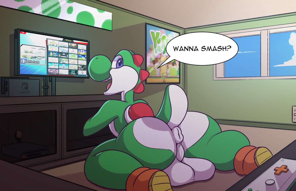 Re-vamped Yoshi Still gay as can be (open to futa)