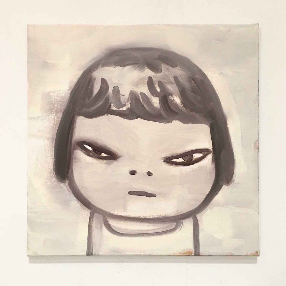 Yoshitomo Nara The Washing Hands Man Alone In The Wind これは夏にパッと描いた絵 優しい絵より孤独な絵が無理なく描けはする 優しい絵は努力しないと描けないな 自分