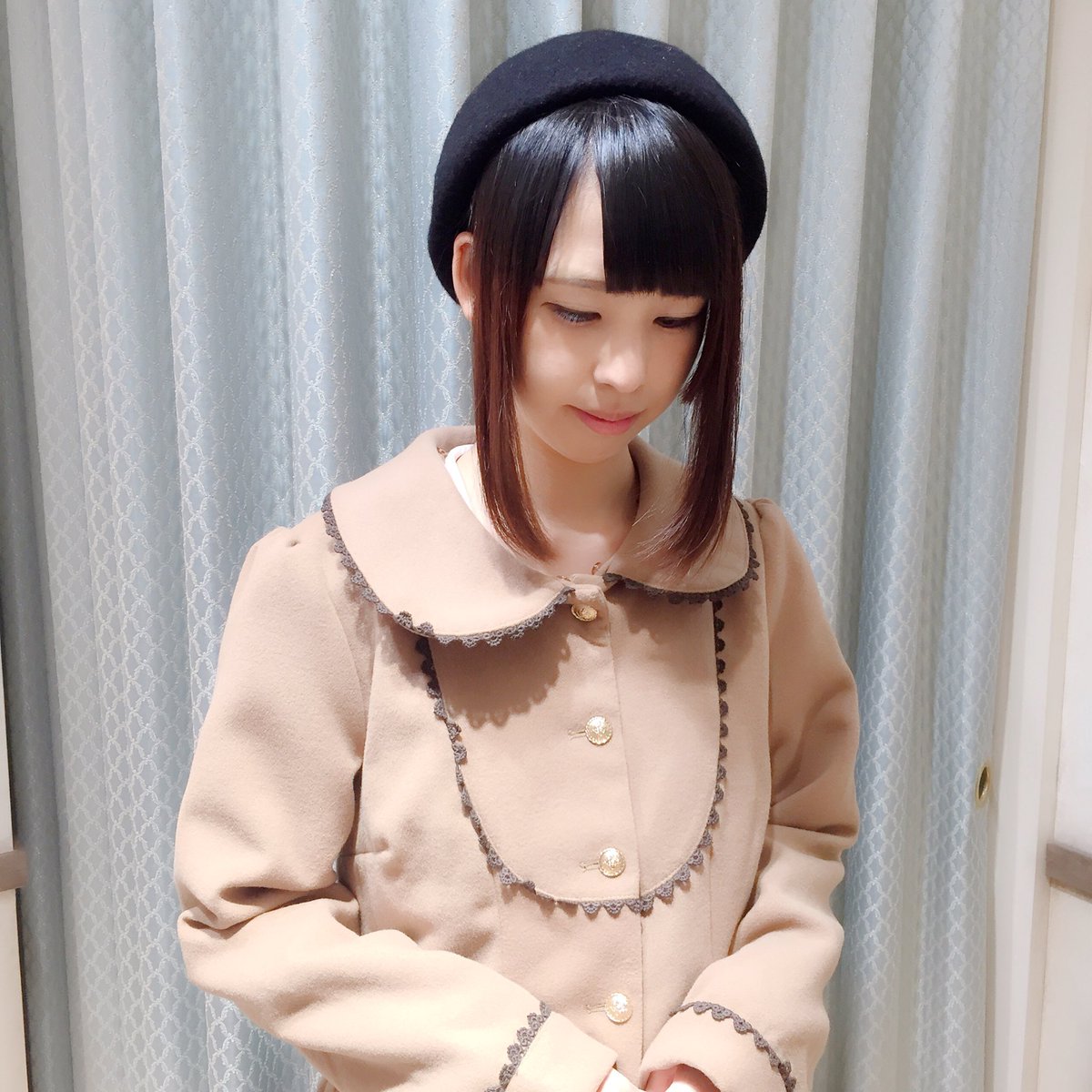 【Amavel】Antique Doll ケープロングコート Velvet Antiquedoll ケープ付きコート ワイン／select | tulle