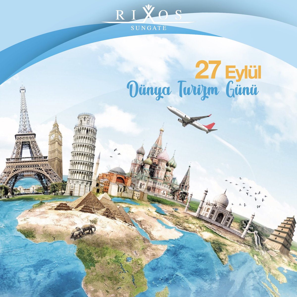 Dünya Turizm Gününüz Kutlu Olsun✈️
.
#rixossungate #rixoshotels #worldtourismday #27eylül #27september2018 #tourismturkey #tourismmanagement #travel #vacationtime #vacation #travelturkey #mediterranean #antalya
