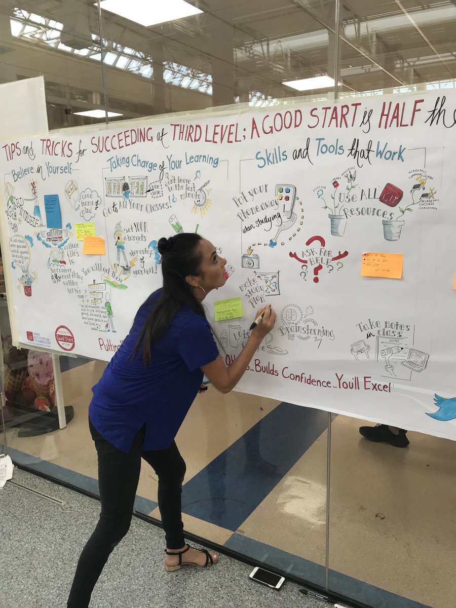 heather_madden1's tweet photo. Advice in the form of #tipsandtricks being turned into a live graphic by the wonderfully talented @julidosad #GoodStart18 #brainstorming https://t.co/GKTdHYyppK