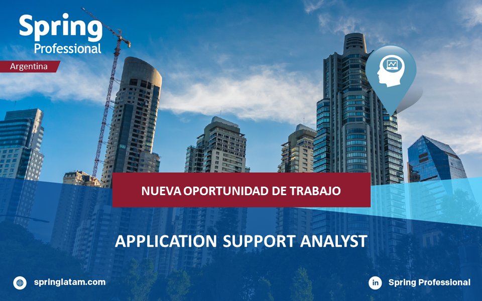 ARG_Spring's tweet image. Nos encontramos en la #busqueda de un/a APPLICATION SUPPORT ANALYST en Buenos Aires. #IT Para más información y aplicarse: lnkd.in/evdp8ms