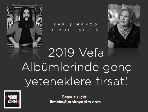 Moko Yapım'dan bir ilk daha! Barış Manço ve Fikret Şeneş anısına hazırlanan iki dev albümde genç yeteneklere de şans verilecek. Sevdiğiniz Barış Manço ve Fikret Şeneş şarkılarını okuyup demo kaydınızı bizimle paylaşın, Starlarla aynı albümde olun!