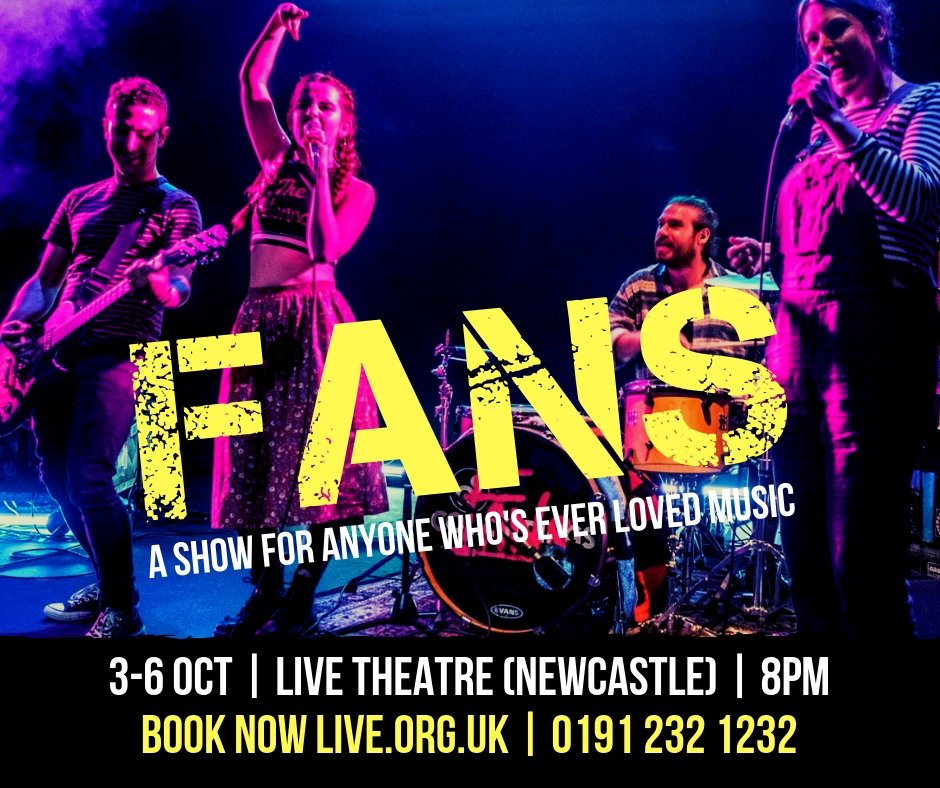 LiveTheatre's tweet photo. Tune in to @NightOwlsNE on @metroradiouk after 11pm tonight to hear Creator & Director of #FansTour @rashbrm from @thesixtwenty talking all things #music fan related and what you can expect from this raucous gig/theatre when it hits our stage next Wed 3 - Sat 6 Oct!!! https://t.co/E69zK2Le2x
