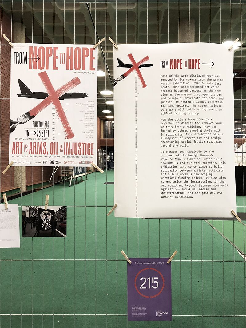 ConnectionCrew's tweet photo. We were delighted to support the #nopetohope exhibition with our #215Fund - we're even more delighted to hear that it's been extended.
Get yourself to the #Brixton Rec this week and prepare to be inspired ✊
#BDT18 #BrixtonDesign #nopetoarms #eventprofs #eventcrew https://t.co/IysxBWaSYl
