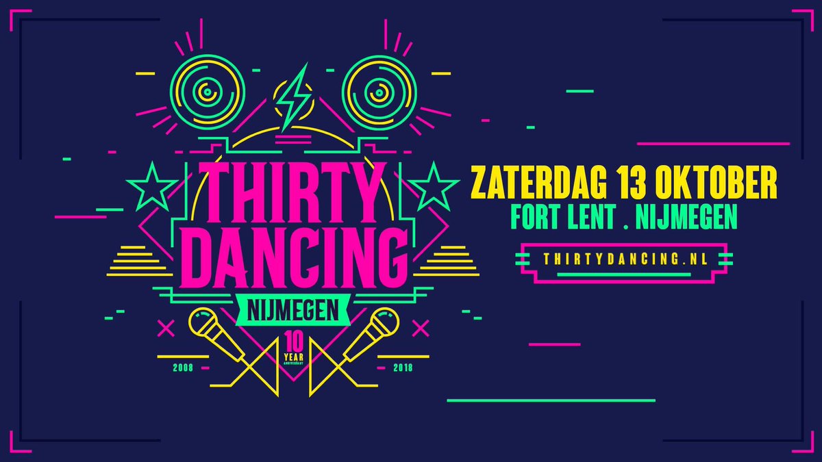 10 jaar Thirty Dancing! Op 13 oktober een uitgebreid verjaardagsfeest in <a href="/FortLent/">Fort Lent</a> . Er zijn nog een beperkt aantal kaarten beschikbaar.....#thirtydancing #10jaar