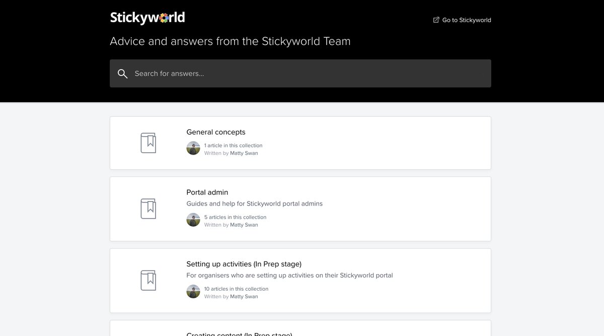 whoconfers's tweet photo. We've set up a new customer help centre https://t.co/8Qt2p9grIB with advice and tips from the Stickyworld team on setting up, managing and reporting on engagement activities. #CustomerSuccess https://t.co/wKSauyxfpF