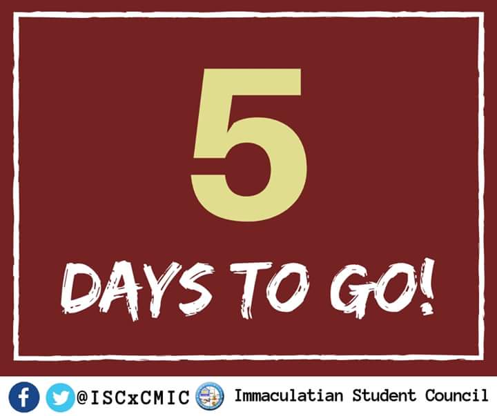 ISCxCMIC's tweet photo. #iUpdate: Immaculatians, our 40th Founding Anniversary is getting closer! 5 days to go! #ISCServesAsOne https://t.co/DDsYiLB08L