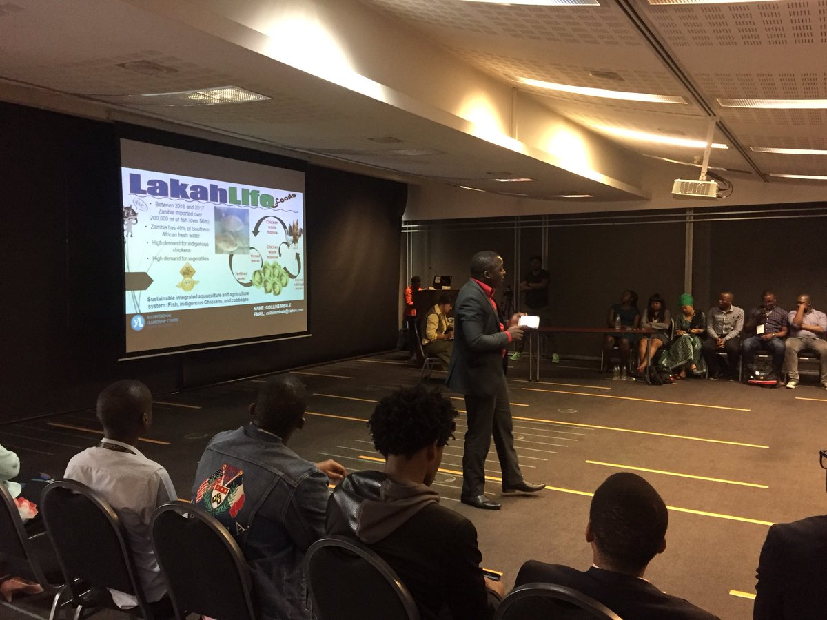 RLC_SAfrica's tweet photo. Zambian Agri-Entrepreneur Collins Mbale pitching his Integrated agricultural business venture to YALI Adjudicators. His looking for seed funding to grow his start up business &amp; access to markets in the SADC Region #BusinessTrack #YALI_SA_Cohort15 https://t.co/SnqzIf6g5c