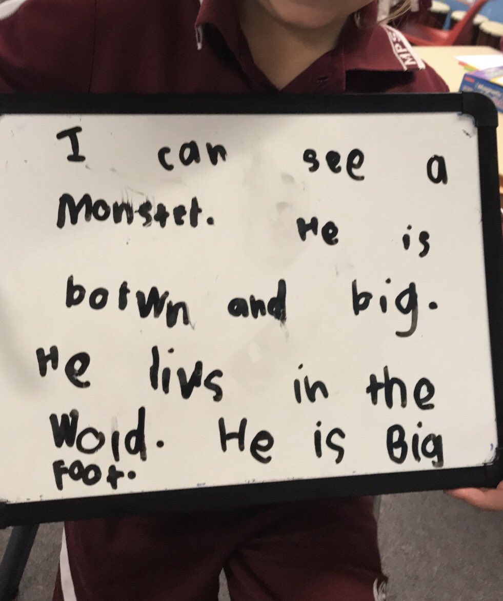 Brookebav1's tweet photo. When one of my Kindy kiddies goes from 0-100. Rarely puts words in correct order. Phonemic awareness is the part of the journey. #winning #soproud #helivesinthewild https://t.co/7g2iYqTFwY