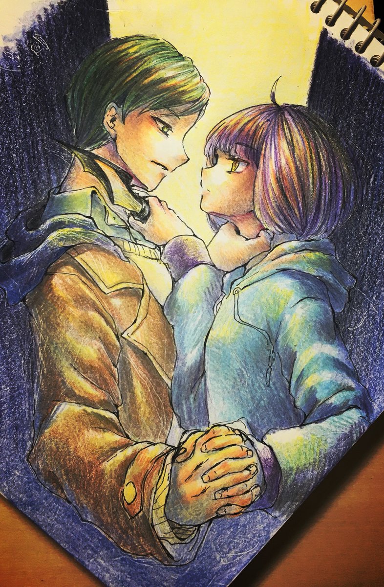 誰ソ彼ネタバレ やっとコイン溜まって大外さんの制作秘話解放できたけど、運命の出会いは寧ろこの2人って文見て「だよねーーーー!?!?!?!?!?!?」って1人で興奮してた。  あとり先輩ENDも好きだけど、大外さんENDがねこちゃんぽくて好き。 #誰ソ彼ホテル #SEEC #色鉛筆