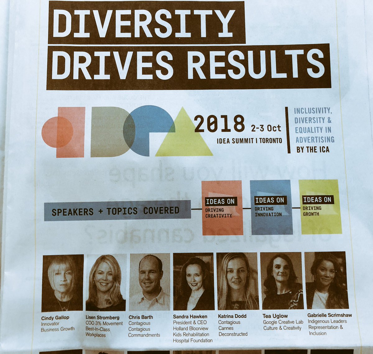 Hanigsberg's tweet photo. Thrilled to see @HBKidsHospital Foundation CEO @HiSandraHawken on the agenda for #IDEA2018 Advertising has a role to play in breaking down #disability stigma! https://t.co/iGHnrHLRNz #DearEverybody https://t.co/xwW3Etuptj