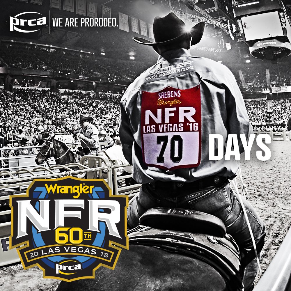 PRCA_ProRodeo's tweet photo. 7️⃣0️⃣ days until the Wrangler NFR kicks off! 

#WeAreProRodeo #Countdown https://t.co/m2N5EijgpW