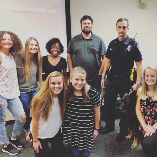 stepgsu's tweet photo. Thank you Officer Kyle Briley and partner Rio for an enlightening and entertaining presentation about K9 working dogsπ We appreciate you making the trip here to Southern and helping us end our National Service dog Month celebration with a bang and bark ππππ πΎ
#k9 #stepgsu https://t.co/CkW6YP8bAC