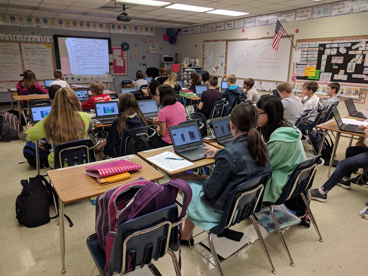 CCPSCMS's tweet photo. #ccpscms Mrs Simpson's Algebra class working on a STEAM activity. Using infographics or Google slides. https://t.co/xPfEeqK00h