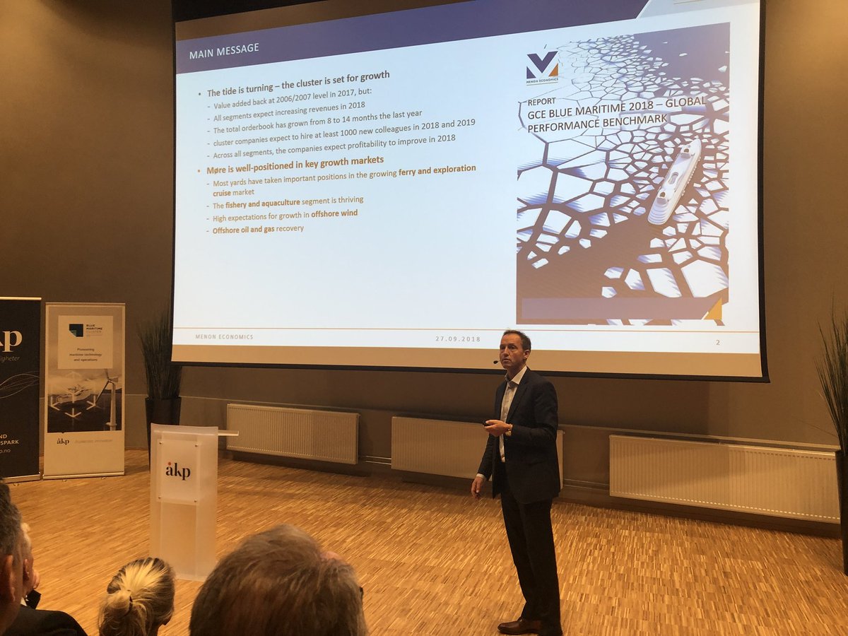 The tide is turning #menoneconomics <a href="/GCEbluemaritime/">GCE Blue Maritime Cluster</a> <a href="/ErikWJakobsen/">Erik W Jakobsen</a>  #Maritimeklynge2018