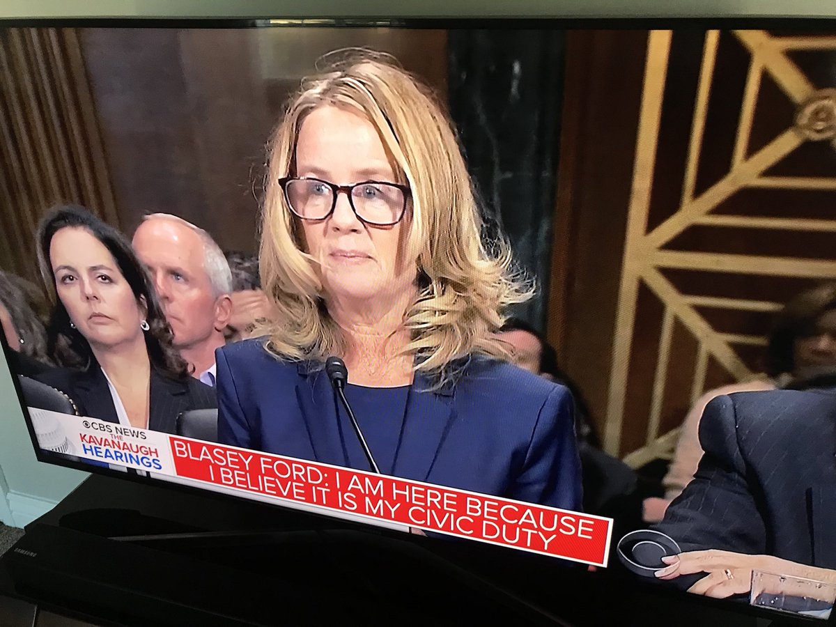 Dr. Ford: “I’ve been coping with insomnia, PTSD. That’s the reason for the second door at my home. It doesn’t look aesthetically pleasing.”
#KavanaughHearings