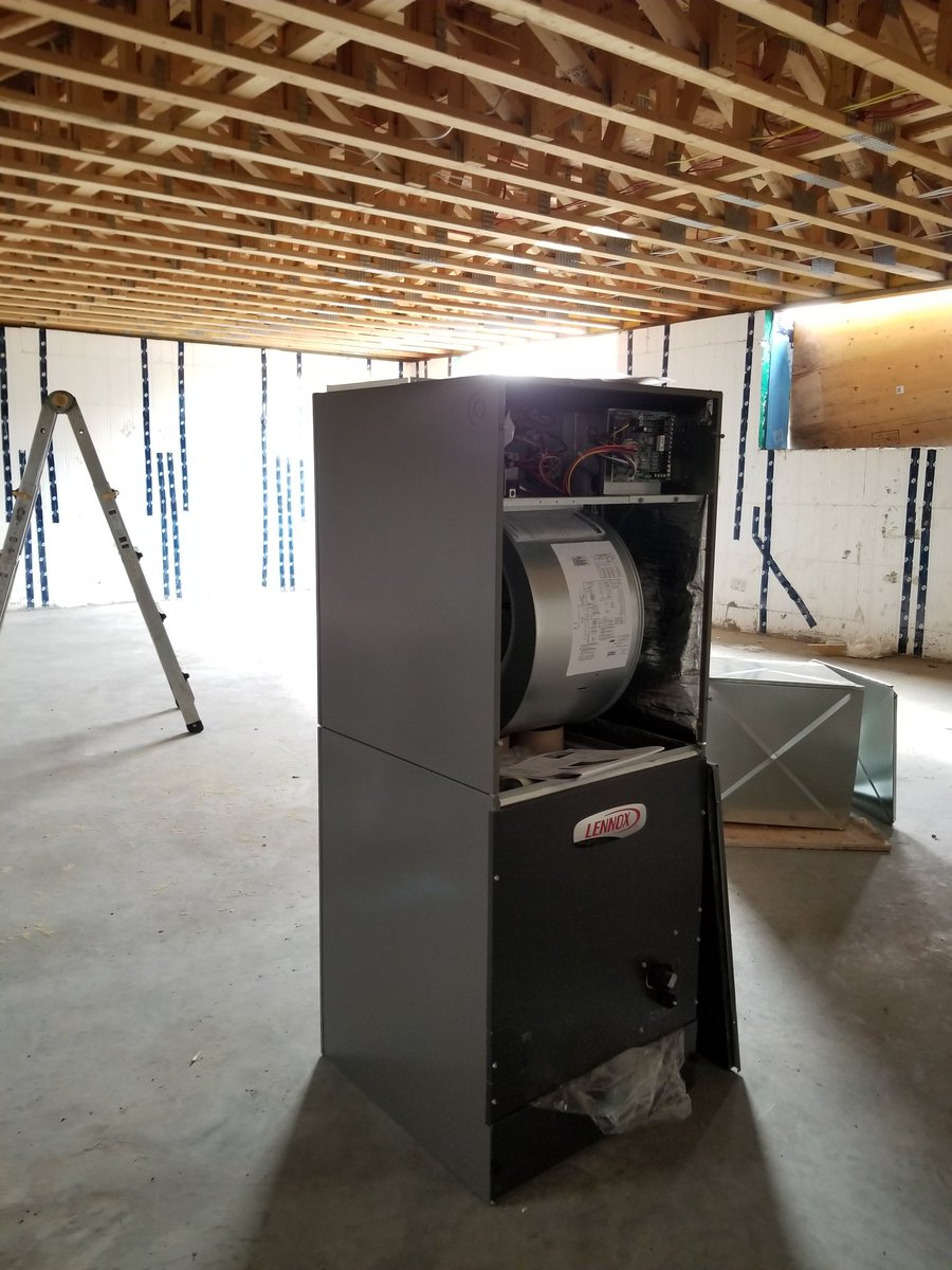 netzerodauphin's tweet photo. If you're the owner of this super efficient home you're going to want to control the temp inside, right? Hot or cold, this unit is going to chuck it! @SteinerPlbgHtg is installing this little guy, but dont let its size fool you. It's much smaller than yours but this is overkill. https://t.co/ib0X06hKvO