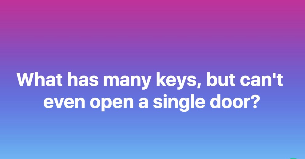 midletonschool's tweet photo. Hi everyone! Do you know the answer to this #riddle?
Let's have some fun and leave your comment below!!! 😉
#schoolofenglish #midletonschool #english #getafe https://t.co/vUgrxf3g8M