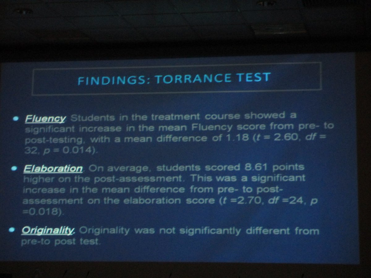 HirokiSayama's tweet photo. Ashwin Vaidya's other course on creative mathematics. Pre-post tests showed significant improvement in students' creativity measures
#ccs18gr @ccs18gr #ComplexSystemsInEducation https://t.co/UaokzQ2JQf