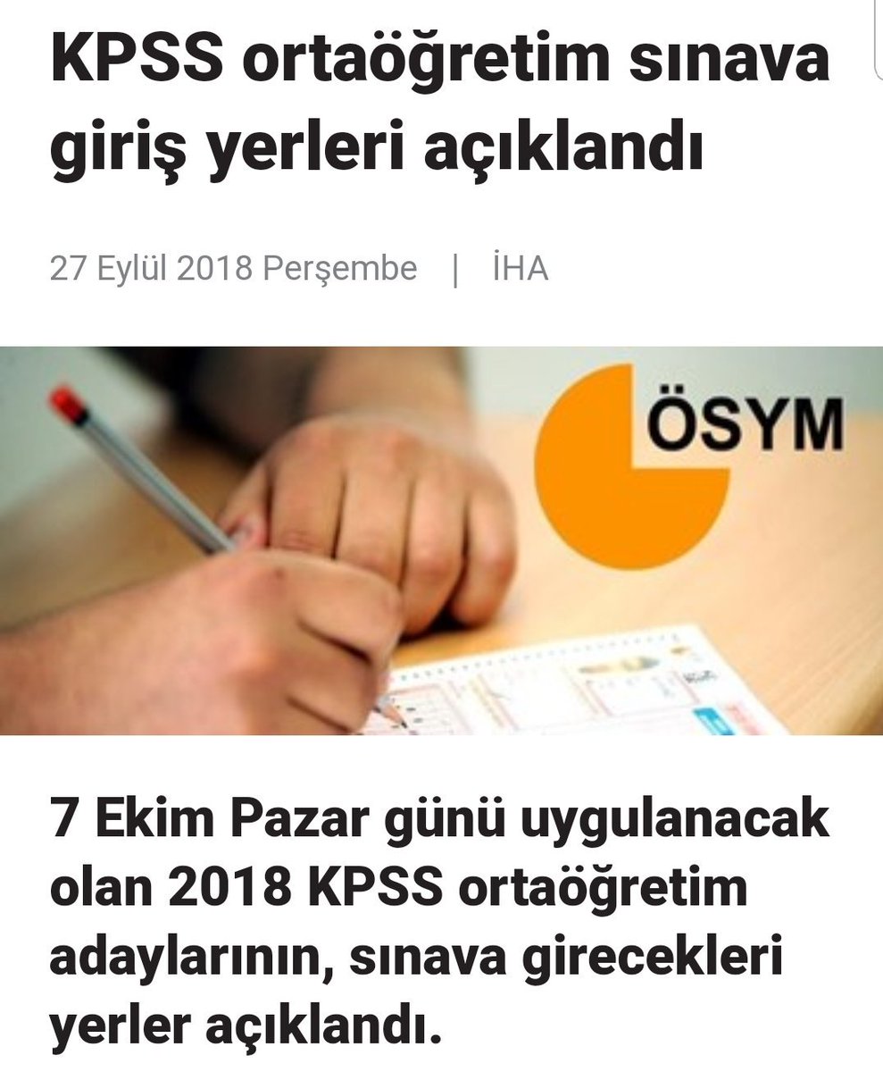 KPSS ortaöğretim sınava giriş yerleri açıklandı .
