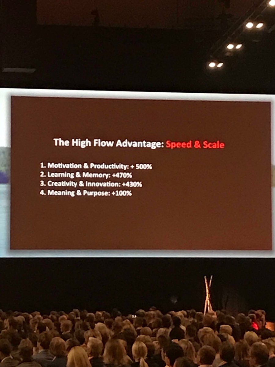 katjamiettinen's tweet photo. Flow:n voima on mahtava - tutkitustikin! McKinsey tutki: flow nosti johtajien motivaatiota&tuottavuutta +500% ja luovuutta +430%. Flow follows focus! @stevenkotler67 #työelämä #tyoe #NBForum2018 https://t.co/3SYSlRjDsO