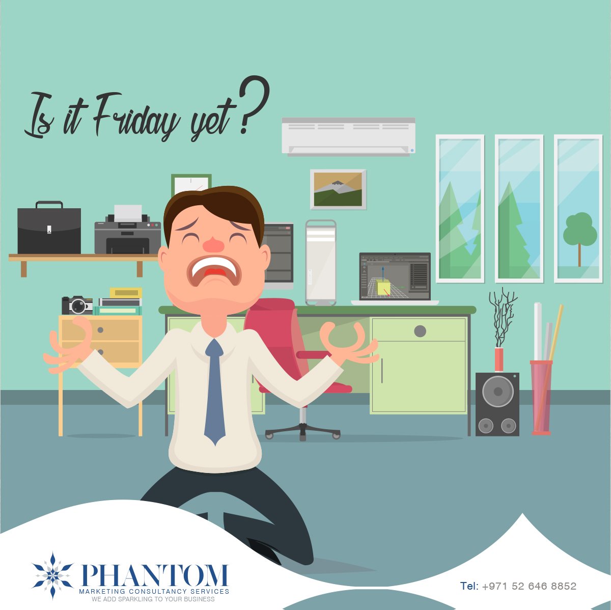phantomuae's tweet photo. Is it Friday yet?!
 Call us Today on 00971526468852
https://t.co/VVzkIKxjk7
#dubai #abudhabi #facts #webdesign #webdesigner #websitedesign #catalogdesign #logodesigne
#brands #branding #advertisement
#علامة_تجارية #تسويق #اونلاين
#OnlineMarketing #SEO #SocialMedia #SEM https://t.co/Bw0KGfhLl1