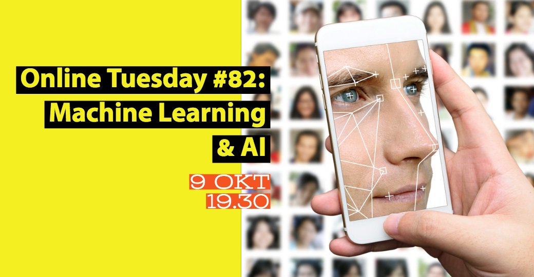 onlinetuesday's tweet photo. 9 oktober om 19:30 is er weer een #onlinetuesday. Deze keer is het onderwerp Machine learning en AI. Er zijn nog plekken beschikbaar dus schrijf je nu in via: https://t.co/5YuuYAkt8l https://t.co/PTI4V59Iln