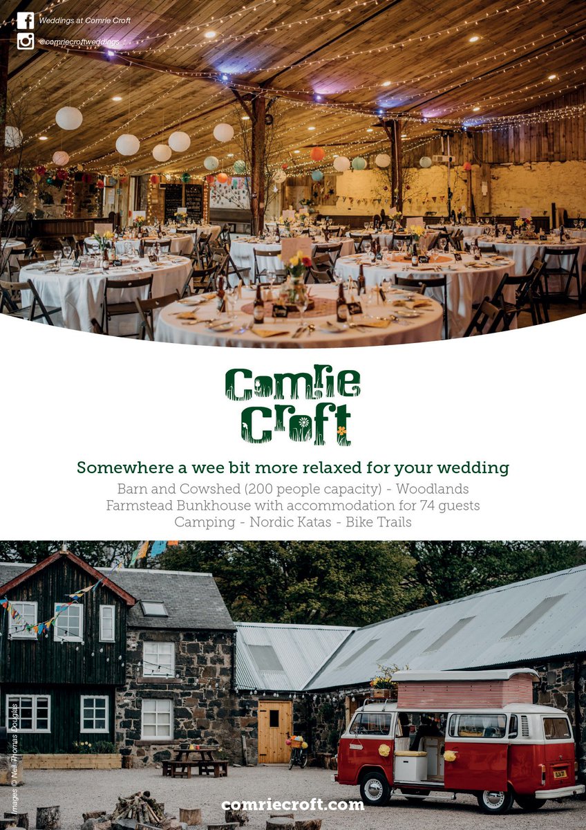 ToHaveToHolds's tweet image. If you are looking for a place to get married that isn't a formal wedding venue, where you can do your own thing - outdoors in the birchwoods and meadows, in the barn or farmstead courtyard, then Comrie Croft may be the place for you...
Visit comriecroft.com