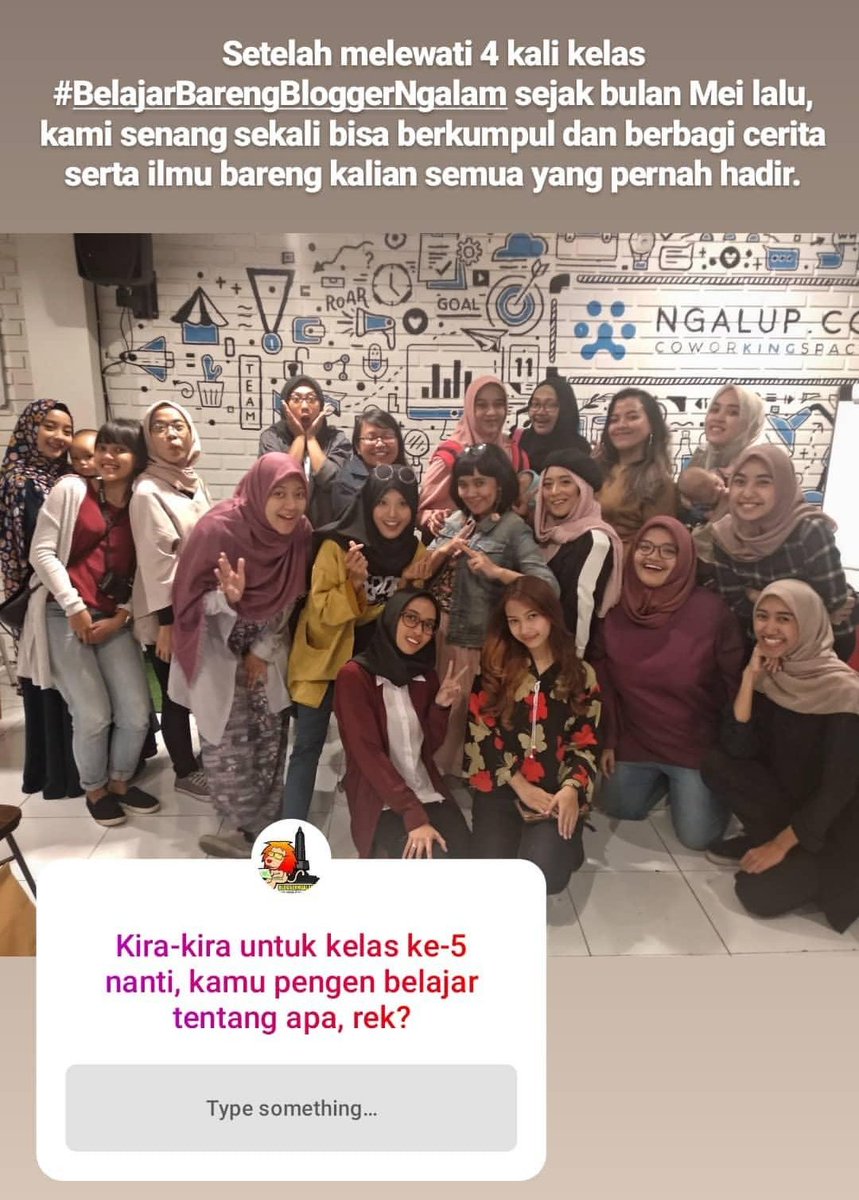 Rek, yang pada punya akun IG, ageh intip dan follow punya kita dan bantu kita jawab question di story dong. Kita juga bakal update segala dokumentasi kegiatan dan keseruan event atau apapun tentang kita di sana.

Suwun sakdurunge, rek! 😉