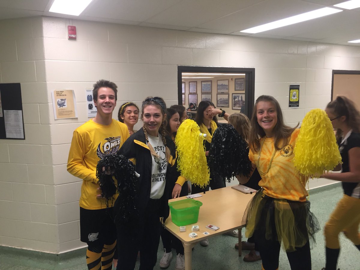 CorriganClass's tweet photo. Pep rally underway with face painting and tattoos outside the Owls Nest,  complements of athletic council, hoot hoot! Football 🏈 and Basketball 🏀 games start at 1:30. #cciproud @CCI_SCDSB @PETeachMcCarl https://t.co/nK6TRPJ05X