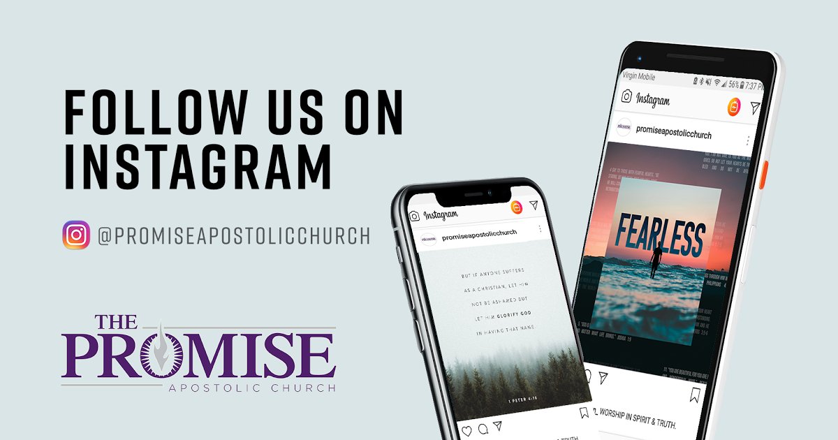 PromiseConnect's tweet photo. Do you follow us on Instagram? Check us out at @promiseapostolichurch https://t.co/QLz3h3VhMU