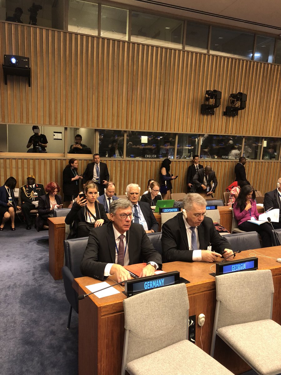 TamarTchelidze1's tweet photo. HLM on Tuberculoses attended by number of Heads of States, Ministers voicing the sense of urgency to defeat the killer once and for all. #DavidSergeenko co-chaired the pannel “Urgent Global Response to a Global Epidemic”. #BillGates deliveriing a keynote statement at the pannel https://t.co/hxFtPs7xth