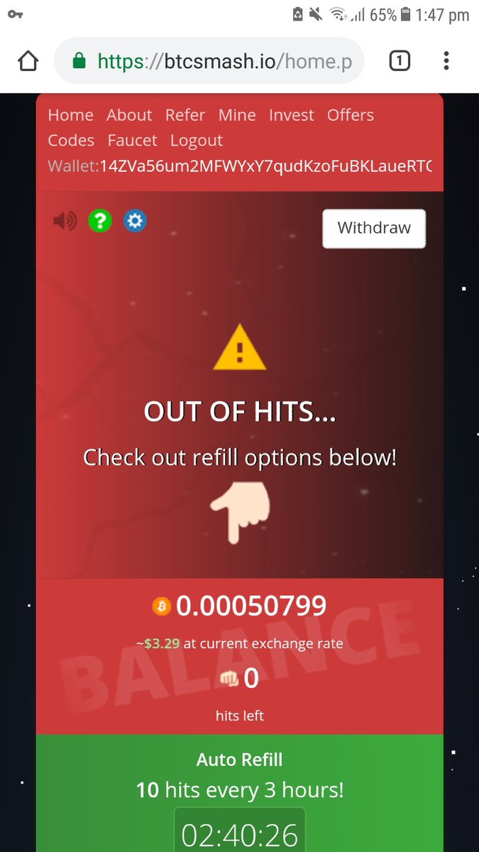 BotsBitcoin's tweet image. btcsmash.io/?i=37196

Get randomly number of free BTC every box you smash I get this :