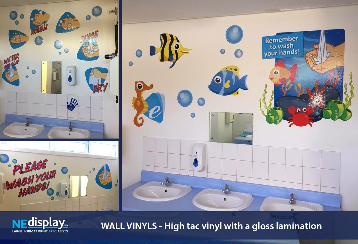 We've been back to visit Epinay School again this morning. This time around we have designed, supplied &amp; installed some waterproof wall vinyls to brighten up the student toilets.