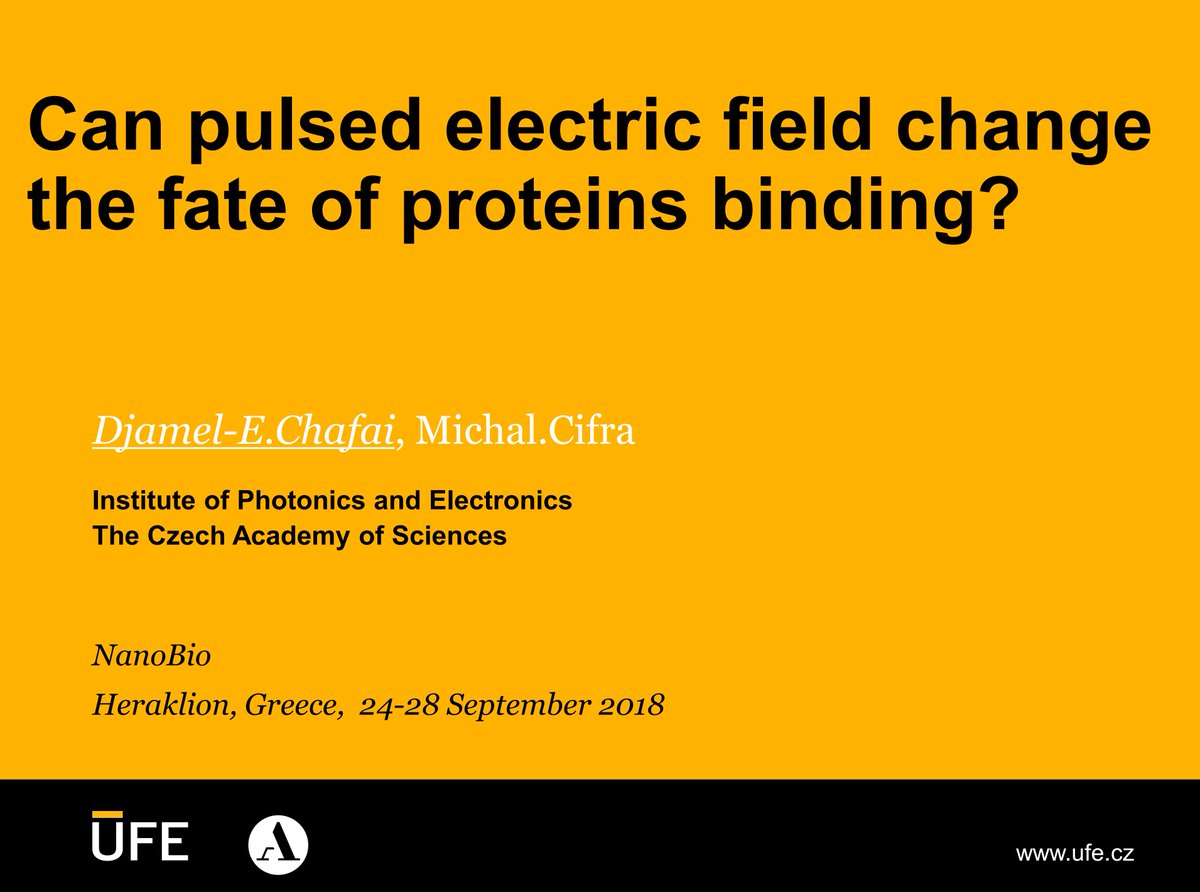 BioED_IPE's tweet photo. Djamel is presenting today at https://t.co/DhpMvM2hI5 our exciting new experimental results on how pulsed #electric field can affect #tubulin #polymerization #nanobiocrete2018 #proteins #bioelectrics #heraklion #crete #greece #nanobiotechnology @IOPPublishing @acsnano https://t.co/1fhTDMg636