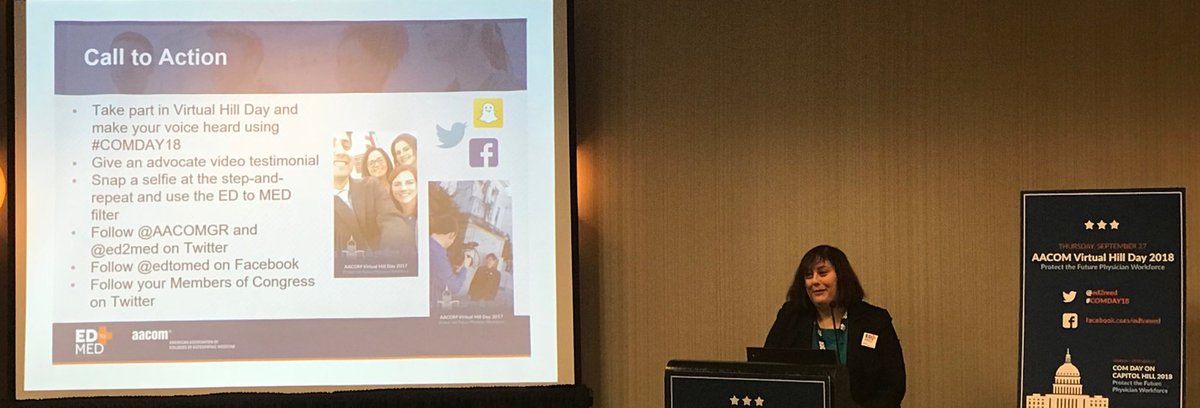 AACOMmunities's tweet photo. Connect with @AACOMGR and @ed2med today for #COMDAY18 and beyond! AACOM GR’s @MaryLynn_Bender breaks it down for #EDtoMED advocates as we get ready to tell Congress to #SavePSLF and #SaveGradPLUS! ⁦@DrShannonAACOM⁩ ⁦@DrSpeightsDO⁩ ⁦@mrspeicher⁩ ⁦@COSGP⁩ https://t.co/72FrRIlPOD