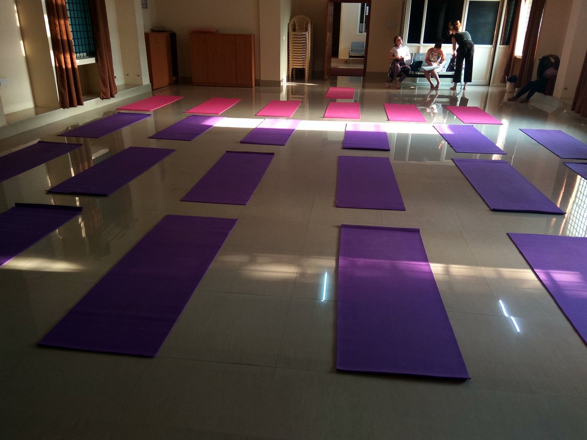 MarceConf18's tweet photo. #yoga sessions for stress reduction, with #mindfulness here at #marce2018 between 5pm-6pm, open to delegates. Drop in, and drop your stress! #mentalhealth https://t.co/l6LEkRpw12