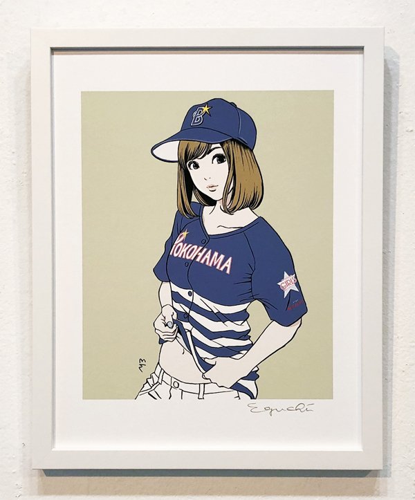 江口寿史 Border Girl 特大サイズ良ナンバー直筆サイン入り版画