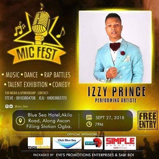 IamIzzyPrince1's tweet photo. The #MICFEST Movement is out
Guys catch me if you can #IzzyPrince StarBoy #Live on #Stage you might not wanna miss this. https://t.co/tn4aYbITHu