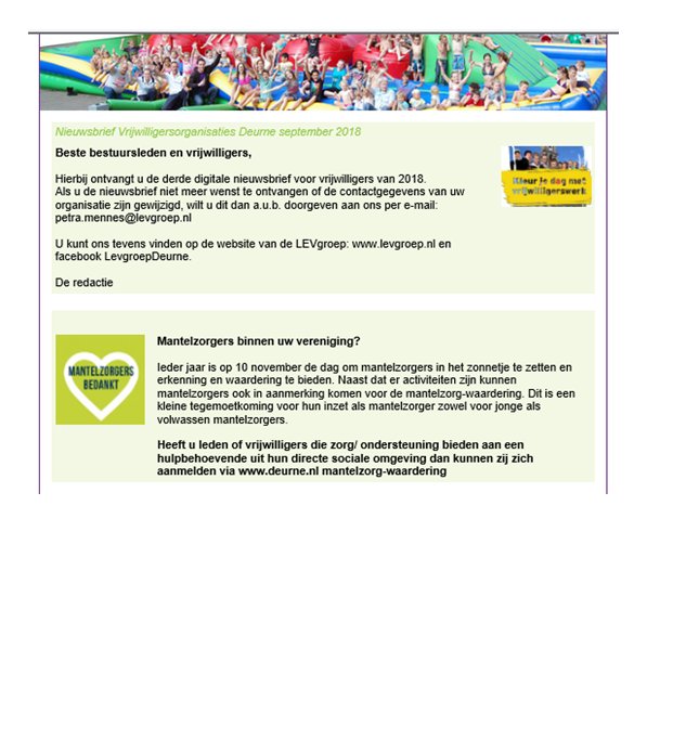 Deurnevoorelk's tweet photo. De kwartaal nieuwsbrief voor vrijwilligersorganisaties is weer uit. https://t.co/wjVtPuRnC1