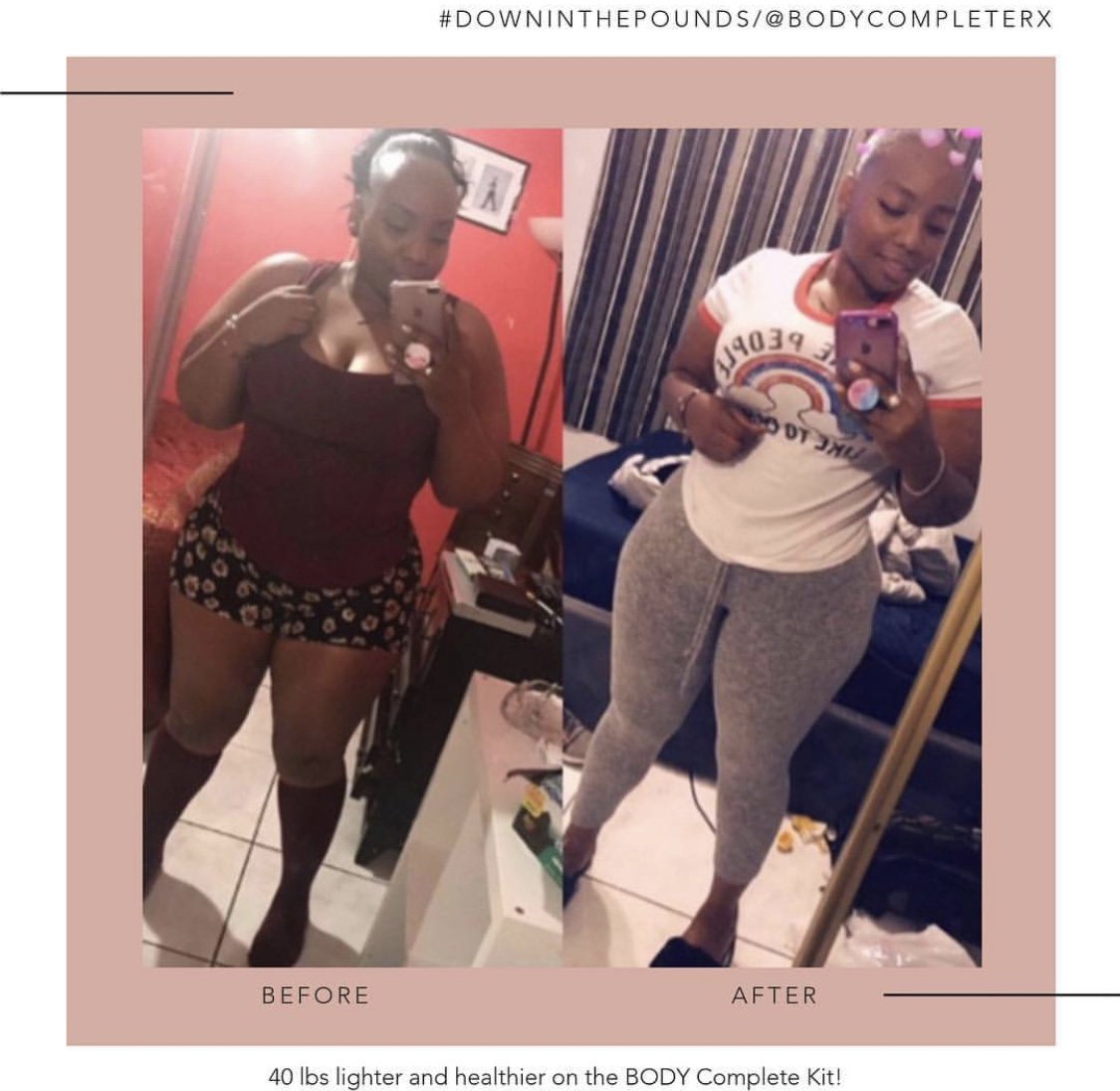 BodyCompleteRX's tweet photo. 40 pounds lost on her BODY Complete Rx Kit &amp; Counting!! Congrats doll! 🙌 Who’s next? 👀 Let’s make these lifestyle changes together! 🤗🙌 #BCRX #BODYCompleteRX #Transformation #Weightloss https://t.co/IwcoMBEw7F