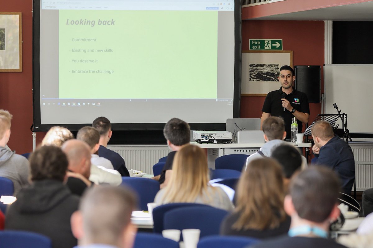 UWTSD's tweet photo. πGreat to hear Nathan Dickensen talking to students @DTCSwansea .Nathan is one of our BSc Computing Information Systems Graduates, who is now a Technical lead at #Vizolution #Alumni #industrytalks #industrypartners #employability #lifeskills @UWTSDComputing @Vizolution #proud https://t.co/g9rU2DQtqn