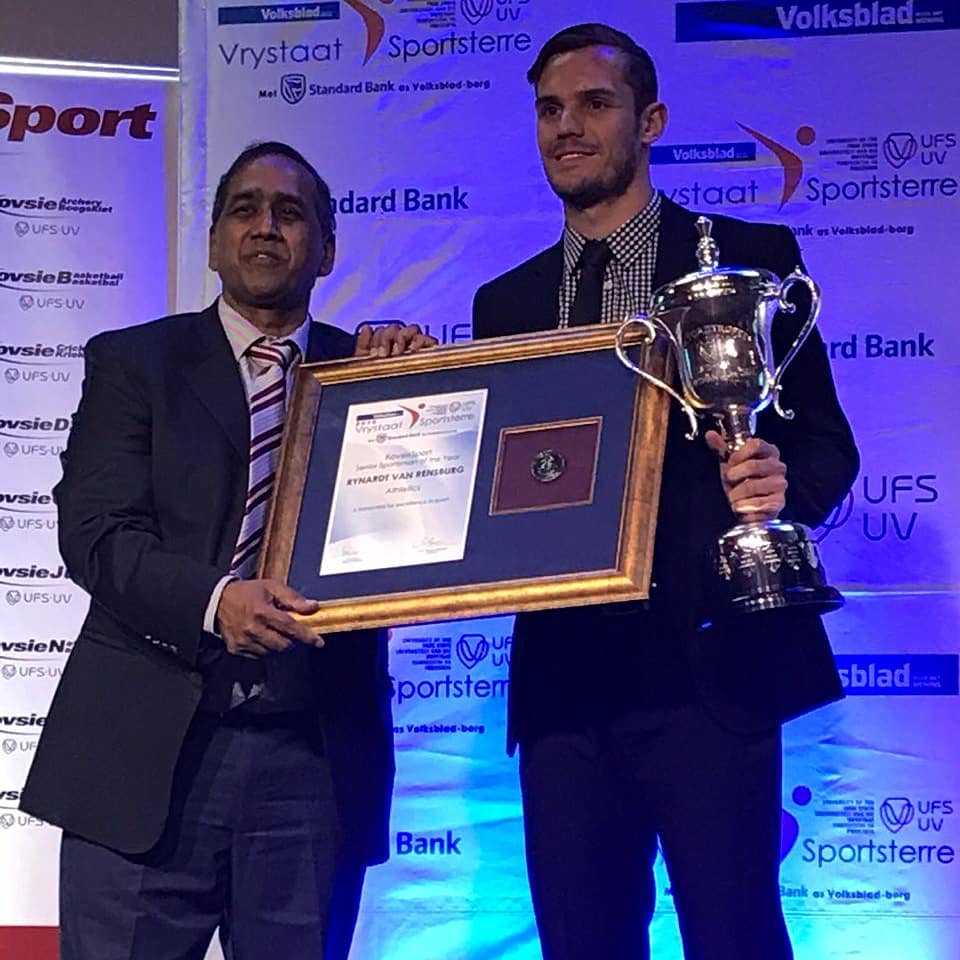 University of the Free State Kovsies Sportsman Of The Year 2018👔

A Result of Hard Work, Dedication and Perseverance.

Privileged and humbled by this award.

@volksbladfotos 
University of the Free State  @ Bloemfontein, Free State