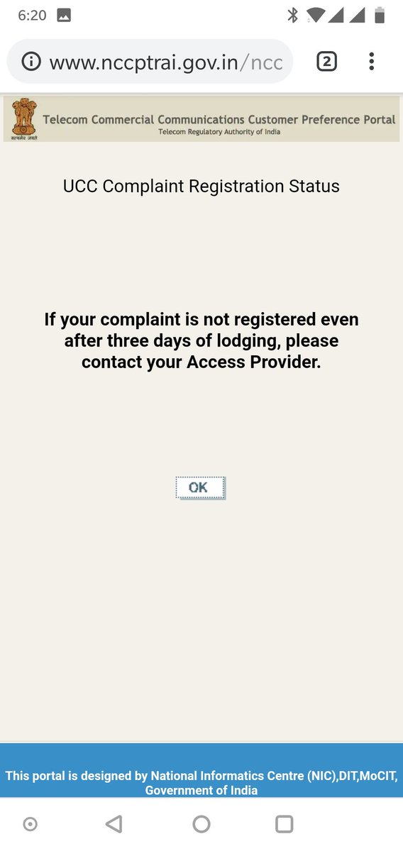 ramnath's tweet photo. @DoT_India Is it mandatory for @VodafoneIN to update the status of my comp. in the DND app? Just spoke to a lady from Voda who disagreed n asked me to check @TRAI site. UCC complaint # 540531076 for vulgar promo SMS shows no status either in the app or in the website! @DoT_India what to do? https://t.co/shPCLrOl6S