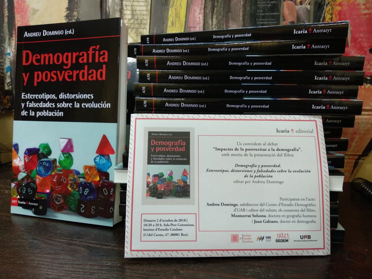 IcariaEditorial's tweet photo. 📚¡Tot just acaba d'arribar d'impremta i llest per a la seva presentació!📚
 Us esperem aquest dimarts 2 d'octubre | 18:30 hrs | @iec  
#distorsió #falsedat #estatutdeveritat #població #demografia #migracions #refugiats #canvisocials https://t.co/oUvTYL4XM9